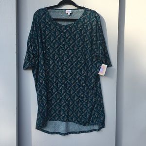 NEW! Lularoe Irma T Shirt blue green medium
